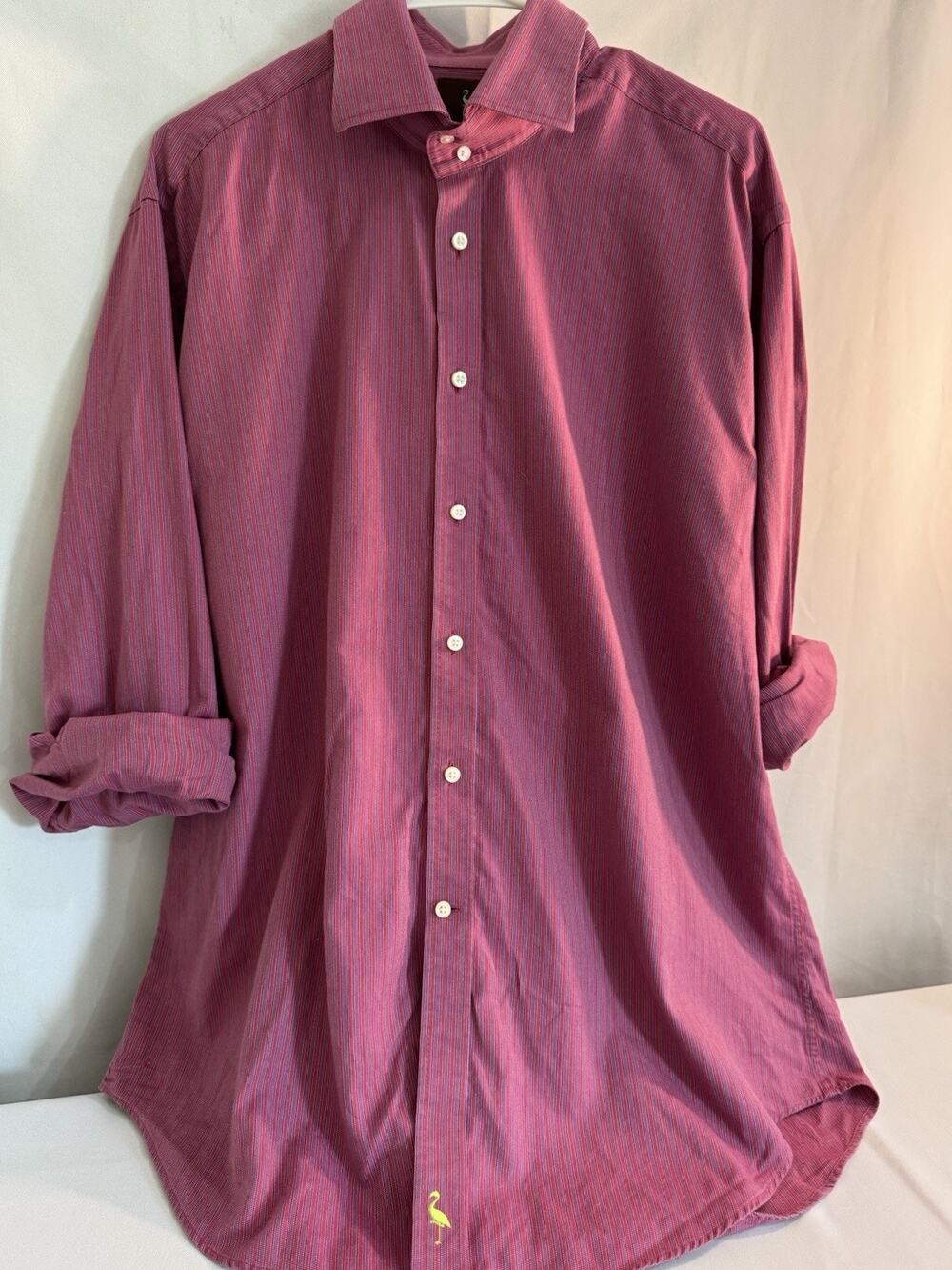 Taylorbyrd mens long sleeve striped casual dress shirt Size XL 100% Cotton 0082